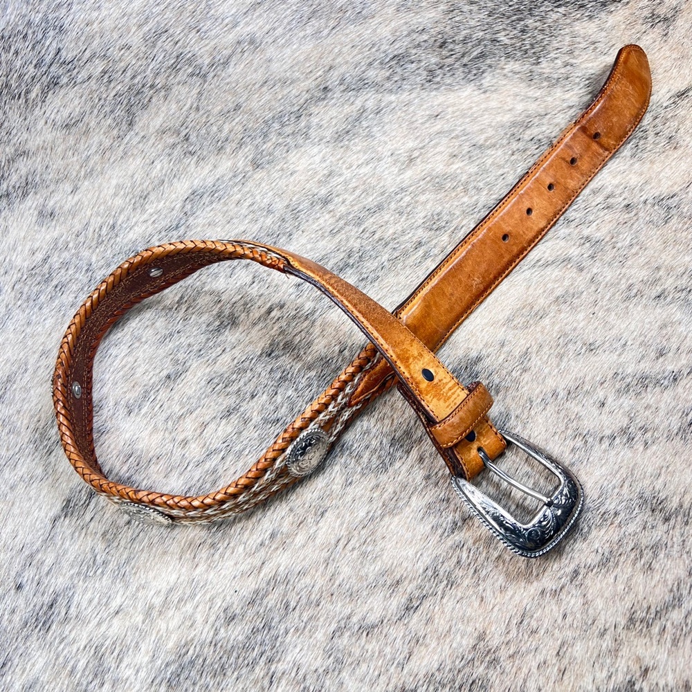 Tony Lama Horsehair Belt w/ Buckle - Picture 2 of 6